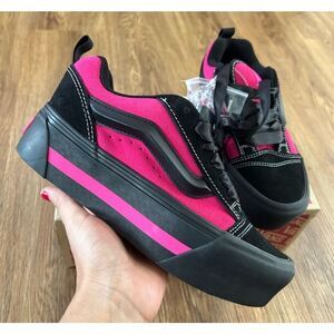 VANS Knu Stack black fuchsia platform lace up shoes sneakers women's 7 new